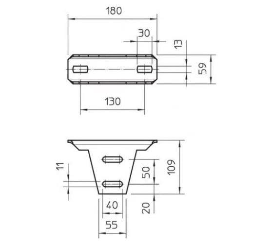 Потолочная траверса OBO Bettermann KU 5 V FT, для профиля US 5, регулируемая, сталь, горячий цинк 6348920