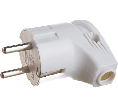 Угловая вилка с заземлением EKF AVY16-10 белая 16А 250В