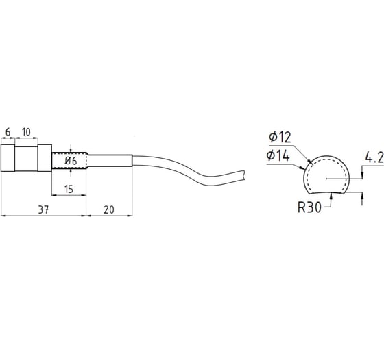 Датчик температуры накладной КЭАЗ OptiSensor ALTF1-PT1000-PVC-2 285966