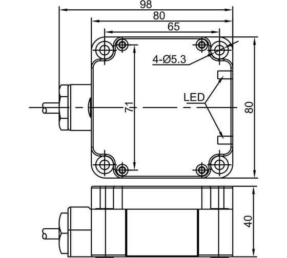 Индуктивный бесконтактный выключатель Lanbao LE80XZSN50DPR-D 07-00040305