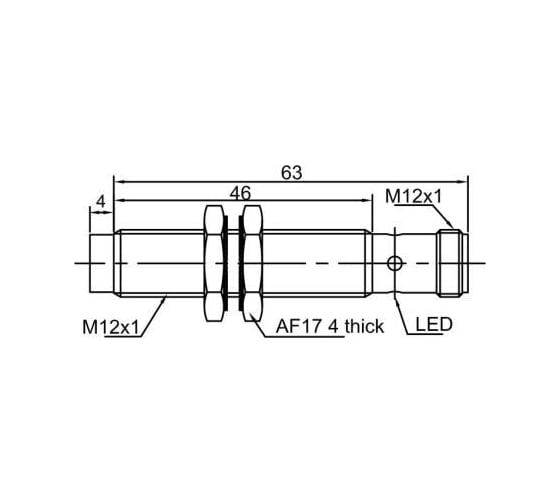 Индуктивный бесконтактный выключатель Lanbao LR12XBN04DPO-E2 07-00040562