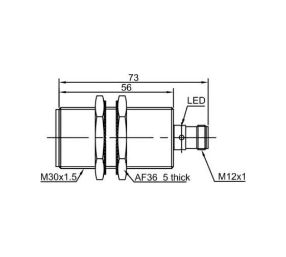 Индуктивный бесконтактный выключатель Lanbao LR30XCF22DPOY-E2 07-00040881