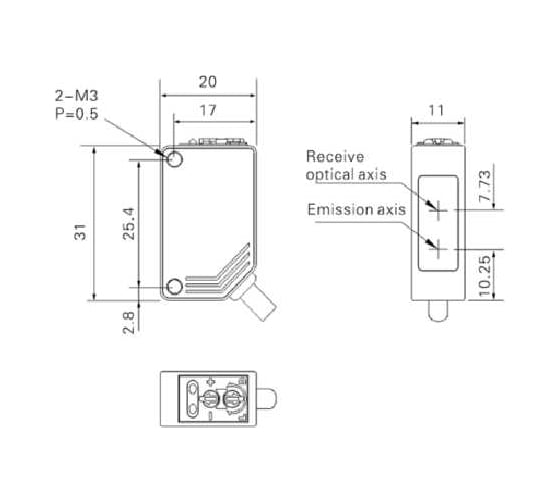 Оптический датчик AKUSENSE PTE-D70P-WT 07-00044190