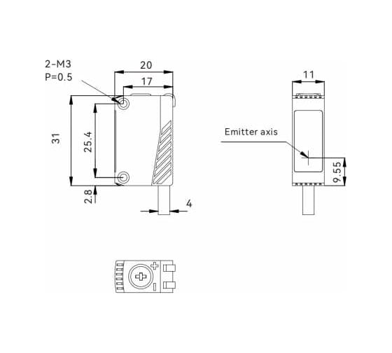 Оптический датчик AKUSENSE ESB-B30P-WT 07-00044189