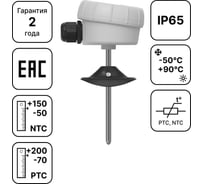 Канальный (погружной) датчик температуры Завод RGP 200 мм. TS-K200 PT1000