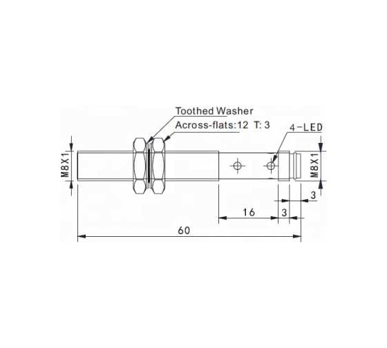 Индуктивный датчик AKUSENSE TLF08-02PC-E1 07-00043662