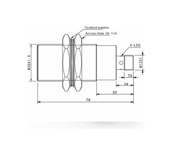 Индуктивный датчик AKUSENSE TLF30-16PO-E2 07-00043671