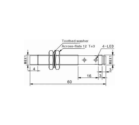Индуктивный датчик AKUSENSE TLN08-04PO-E1 07-00043675