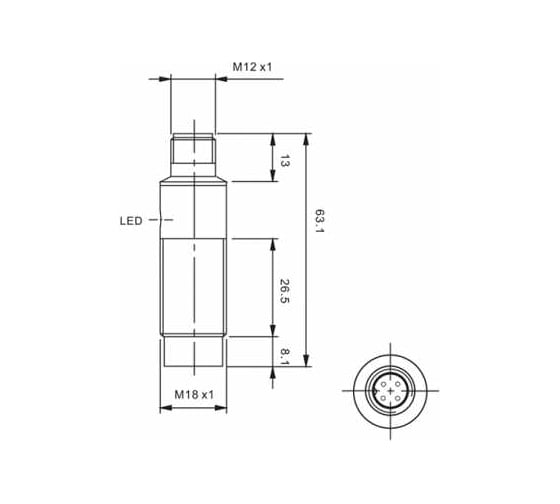 Индуктивный датчик AKUSENSE TPN18-12PR-E2 07-00037852