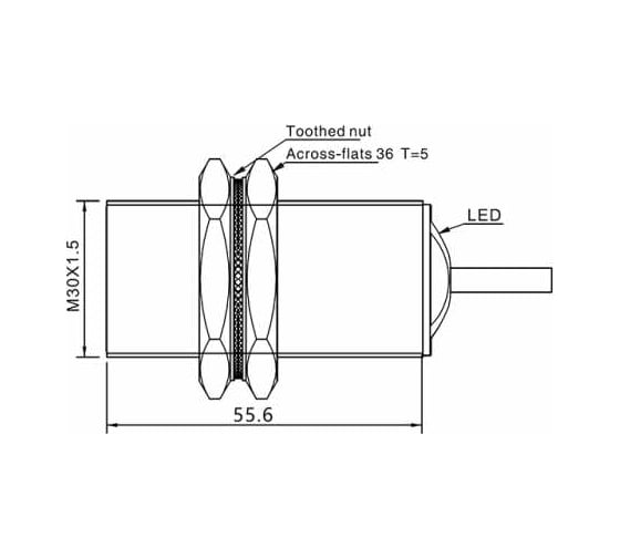 Индуктивный датчик AKUSENSE TLF30-16NO 07-00043635