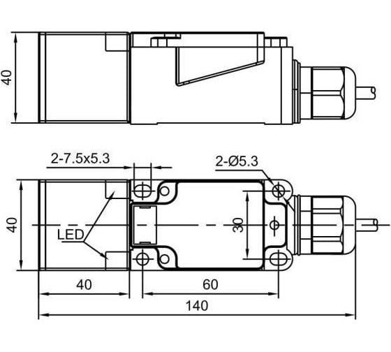 Индуктивный датчик Lanbao LE40XZSN40SBBY-D 07-00041270
