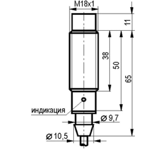 Индуктивный датчик ТЕКО ISN EF4A-32N-8-LZ-C Sn=8 мм, корпус М18x1 алюминий не заподлицо, 10 ... 30 DC NС NPN, IP67, подключение кабель 00-00035655