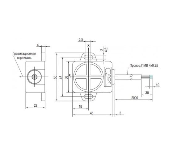 Датчик угла наклона ТЕКО NI I82P-4P12-P-C 00-00043338