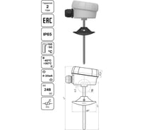 Датчик температуры канальный Завод RGP 200 мм. (4-20мА, -50…+150) TS-K200-420