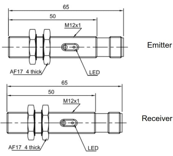 Оптический датчик-излучатель Lanbao PR12-TM10D-E2 07-00041296