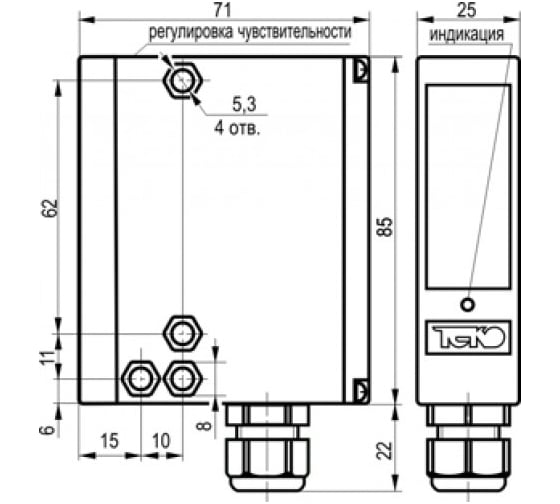 Оптический датчик ТЕКО OS IT61P-56-16-L-C 00-00026899