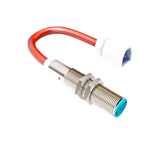 Индуктивный датчик автотранспортного исполнения ТЕКО ISBt A27B8-31N-2-LZT5-C-P1, Sn=2 мм, корпус М12x1 латунь заподлицо, 10 ... 30 DC NO NPN, IP68, подключение кабель 00-00025301 1