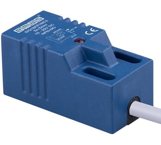 Индуктивный датчик Emas NPN-НО, кабель 2м_3, расстояние срабатывания 5мм, 800 Гц, скрытый монтаж, 10-30В DC, IP67 SIQ18FP1NC2 1