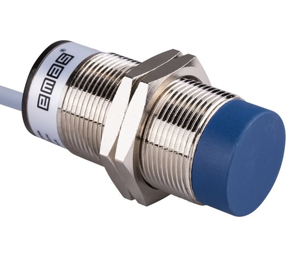 Индуктивный датчик Emas NPN-НЗ, кабель 2м_3, расстояние срабатывания 15мм, 200 Гц, выступающий, 10-30В DC, IP67 SIM30NM1OC2 1