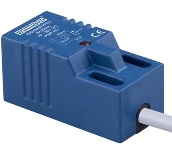 Индуктивный датчик Emas PNP-НО, кабель 2м_3, расстояние срабатывания 8мм, 400 Гц, выступающий, 10-30В DC, IP67 SIQ18NP1PC2 1