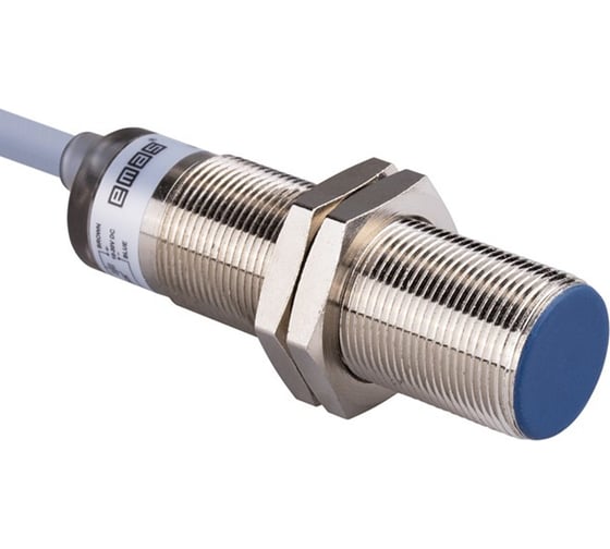 Индуктивный датчик Emas PNP-НО, кабель 2м_3, расстояние срабатывания 5мм, 800 Гц, скрытый монтаж, 10-30В DC, IP67 SIM18FM1PC2 1