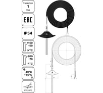Канальный датчик температуры Завод RGP 250 мм, IP65 TU-K02 ECO NTC10k (3950)