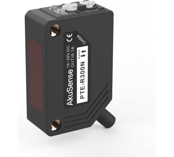 Оптический датчик рефлекторный AKUSENSE PTE-R300N Sn=3000 мм, NPN NO/NC (Програм)10...30DC,кабель 2м 07-00038433