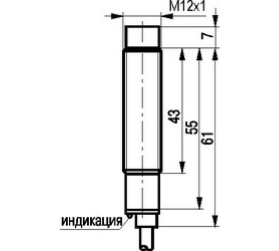 Индуктивный датчик ТЕКО ISN E2A-31P-4-LZ Sn=4 мм, корпус М12x1 алюминий не заподлицо, 10 ... 30 DC NO PNP, IP67, подключение кабель 00-00025361