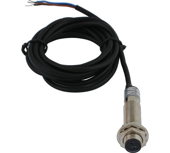 Диффузионный фотодатчик INNOCONT М12x1, зона срабатывания до 10 см, -10 +60 С, 12…24 VDC, IP67, выход: NPN NO, макс. ток 200 мА, время реакции 3 мс, кабель 2 м PES-D12-NO10D
