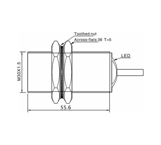 Индуктивный бесконтактный выключатель AKUSENSE TRF30-10PO  07-00037846