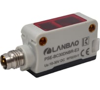 Оптический датчик диффузный Lanbao PSE-BC30DNBR-E3, Sn=300 мм, NPN NO/NC (Програм)10...30DC, разъем М8, 07-00036644