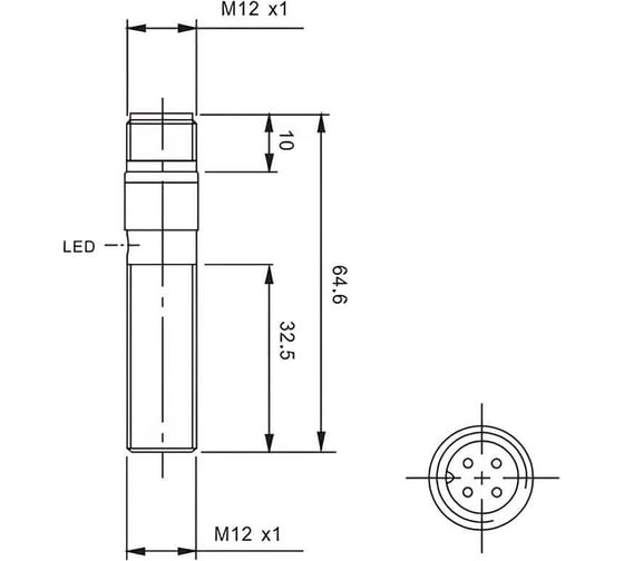 Индуктивный бесконтактный выключатель AKUSENSE TPF12-04PR-E2 07-00037991