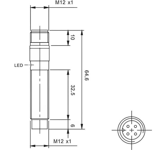 Индуктивный бесконтактный выключатель AKUSENSE TPN12-08PR-E2  07-00037849