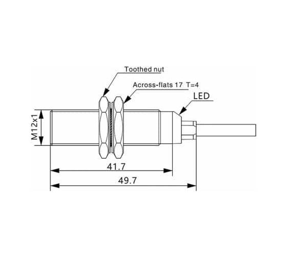 Индуктивный бесконтактный выключатель AKUSENSE TRF12-02PO  07-00037273