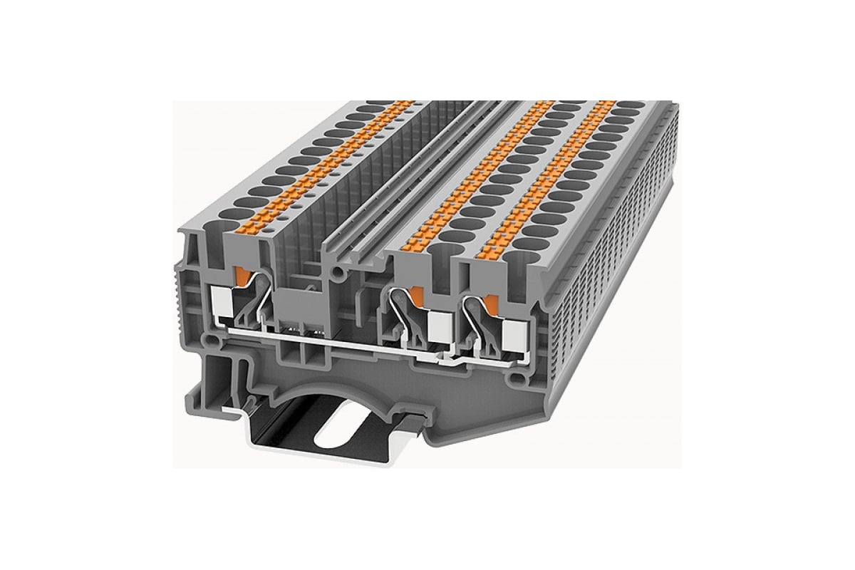 Клемма на дин-рейку Degson 4 кв.мм, push-in, серая, 50 штук DS4-TW-01P ...