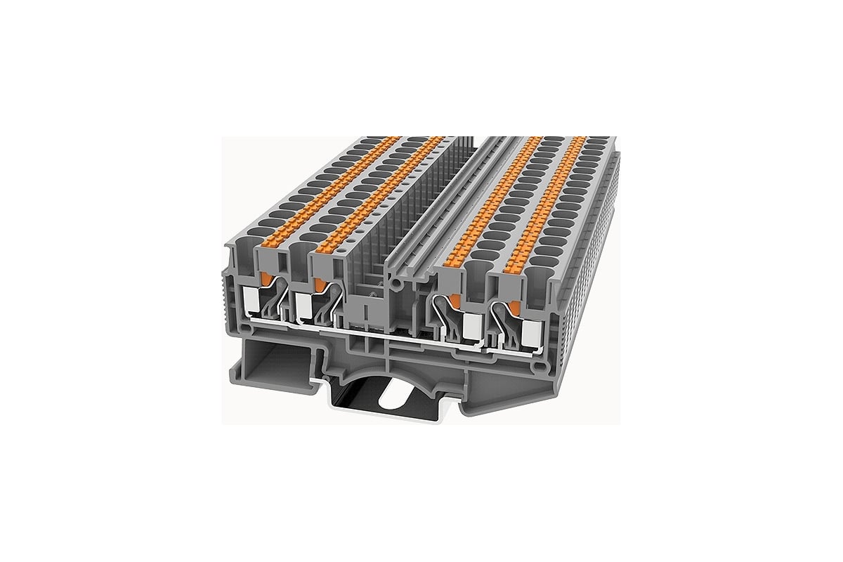 Клемма на дин-рейку Degson 4 кв.мм, push-in, серая, 50 штук DS4-QU-01P ...