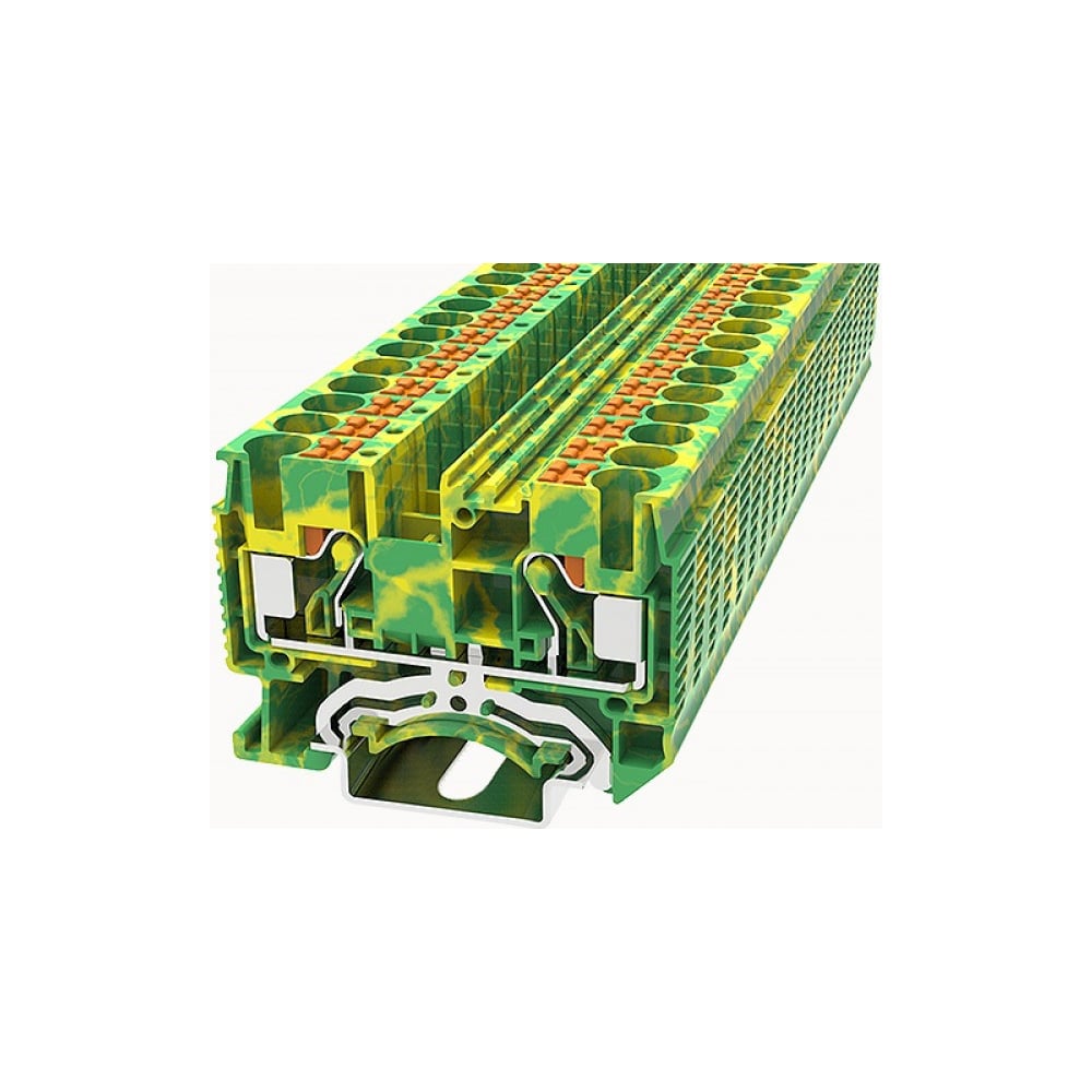 Клемма Degson на дин-рейку, 6 кв.мм, push-in, земля, 50 штук DS6-PE-01P ...