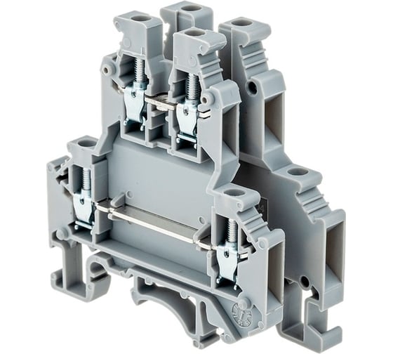 Винтовая двухуровневая клемма MEYERTEC 2.5 мм2, серая mtu-d2.5 79569