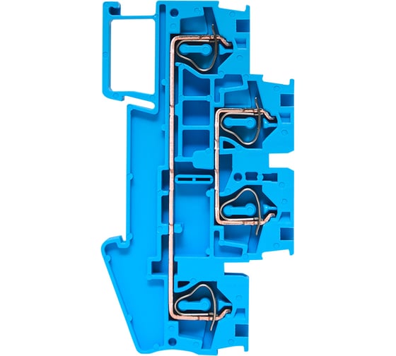 Двойная пружинная клеммная колодка EKF JXB-ST-4 32А синяя plc-jxb-st-4-4-2-blue