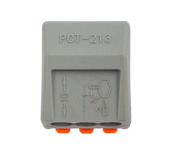 Строительно-монтажная клемма Volsten V02-9w-222-413 (СМК, 3 провода до 4 мм, 32А, 450 В, 10 шт., серый.) 15220