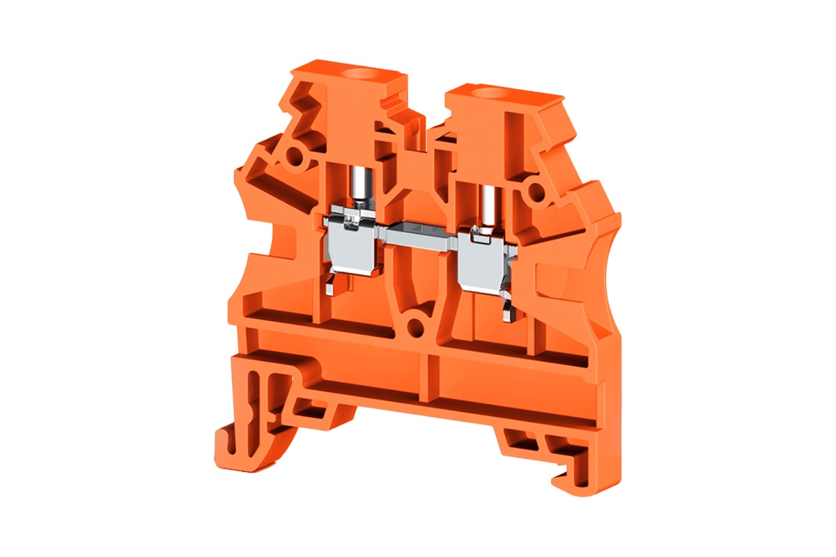 Клеммник на DIN-рейку Klemsan 2,5мм.кв., оранжевый, AVK2,5 RD(RP) 100 шт.  0.0.0.3.304207RP