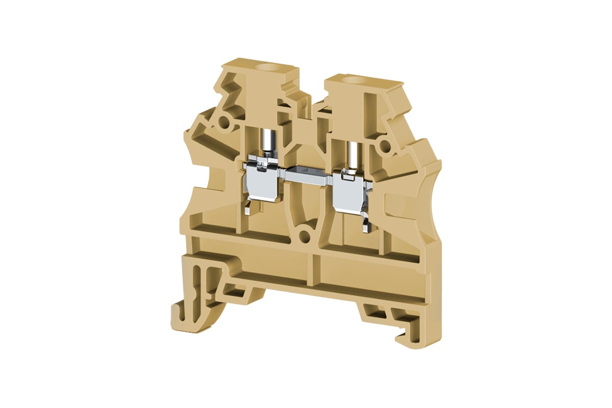 Клеммник на DIN-рейку Klemsan 2,5мм.кв., бежевый, AVK2,5 RD(RP) 100 шт ...