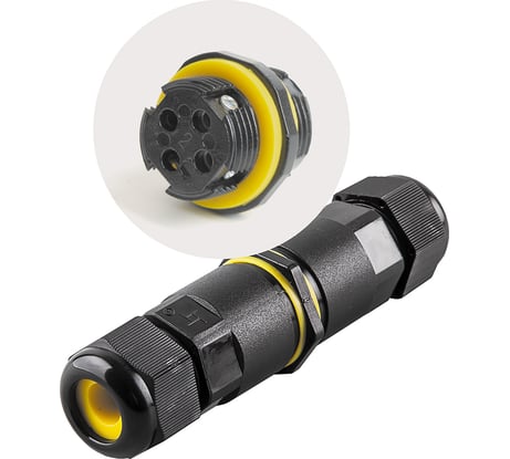 Соединитель-коннектор STEKKER для проводов ld518, 2-контактный, водонепроницаемый, черный, 49186