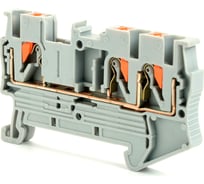 Пружинный зажим STEKKER 3-проводной проходной зни - 2,5, jxb pt 2.5 tw, серый ld573-1-25, 49243