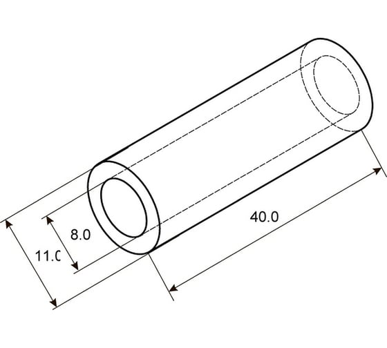 Медная луженая гильза REXANT ГМЛ 25-8 (25мм2 - d8мм) ГОСТ 23469.3-79 (в упак. 5 шт.) 07-5356