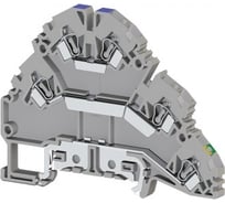 Пружинный клеммник Klemsan 2-х ярусный с контактом на рейку, 2,5 мм.кв., (бежевый); YBK 2,5-2 FT 30 шт. 0.0.0.3.324800
