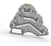 Пружинный клеммник Klemsan 3-х ярусный, 2,5мм.кв., с индикацией 24 VDC, (серый); YBK 2,5-3F (PNP) 20 шт. 0.0.0.3.324749