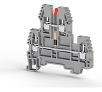 2-х ярусный клеммник Klemsan, 2,5 мм.кв., с индикацией 220 VAC, (серый); PIK2,5 NLD 220VAC 20 шт. 0.0.0.3.317719