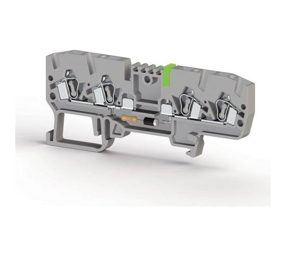 Пружинный клеммник Klemsan 4-х выводной, с индикацией 220 VDC, 2,5 мм.кв., (серый); YBK 2,5 CLD 220VDC 50 шт. 0.0.0.3.326729 1