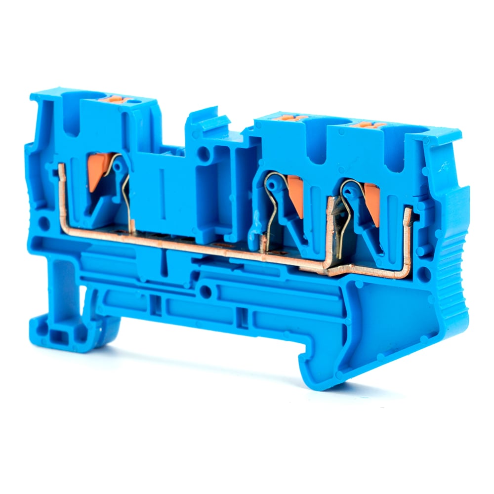 Пружинный 2-проводной проходной зажим STEKKER ЗНИ - 4, jxb pt 4, синий ...